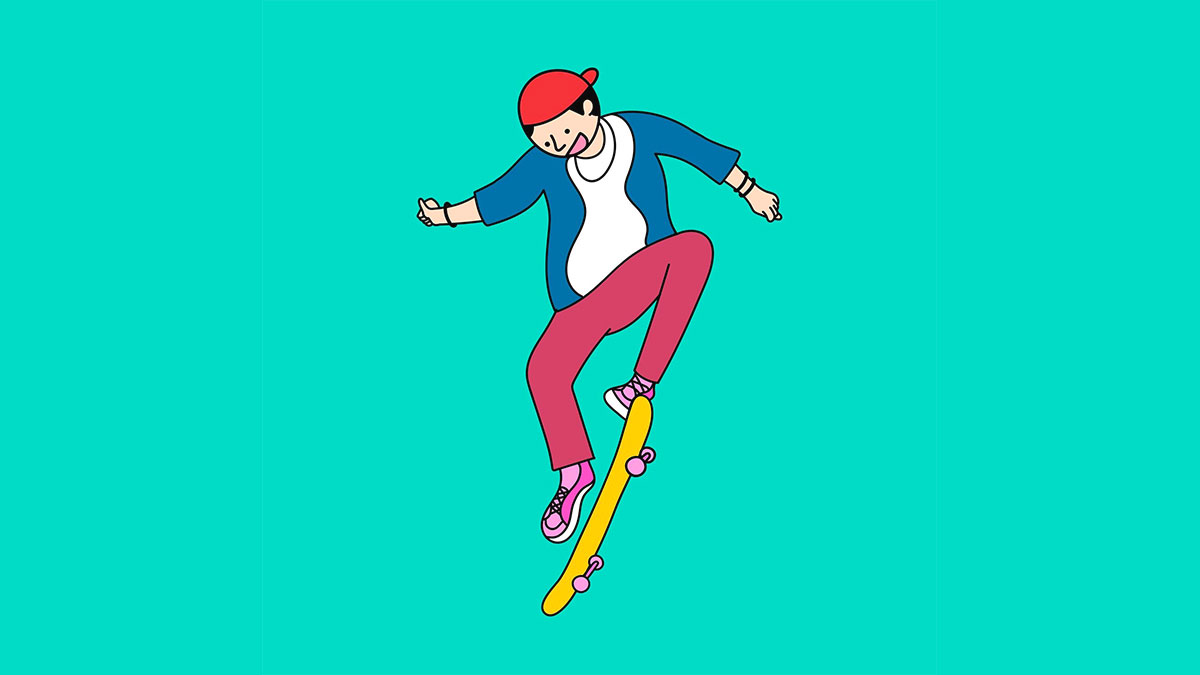 Ragazzo in skateboard - illustrazione